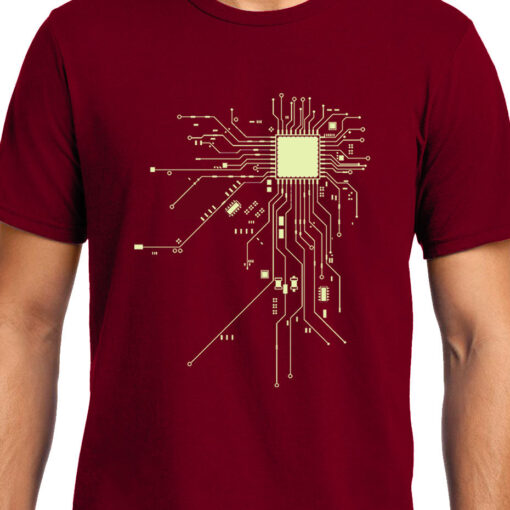 TheenStyle Digital Heart, Computer Chip, Programmer , Unisex Graphic T-Shirt