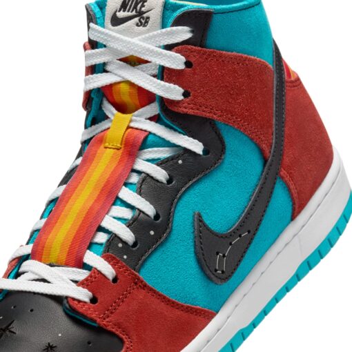 Nike x Di'orr Greenwood SB Dunk Hi Decon QS 'Turquoise Blue Red' FQ1775-400