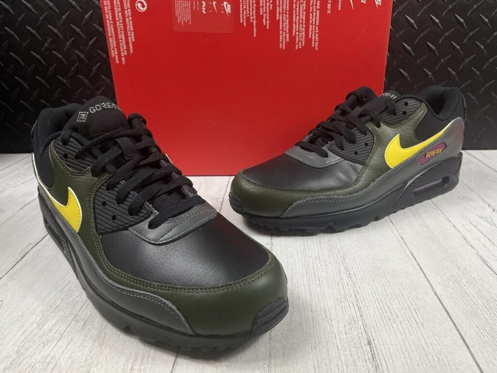 Nike Air Max 90 GORE-TEX ‘Tour Yellow Cargo Khaki’ Review: All-Weather Utility Meets Street Style Nike Air Max 90 GORE-TEX ‘Tour Yellow Cargo Khaki’ Review: All-Weather Utility Meets Street Style