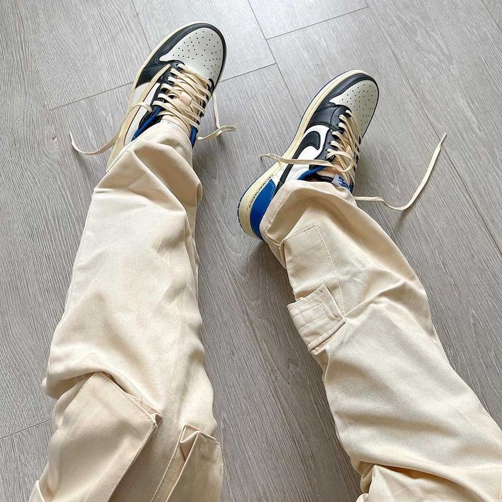 Air Jordan 1 Retro Low x Fragment Design x Travis Scott ‘Sail Black Military Blue’ Review