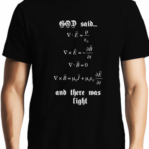 TheenStyle Maxwell's Equation , God Said Let there be light , Physics, Unisex Graphic T-Shirt