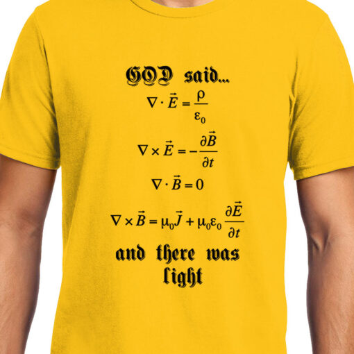 TheenStyle Maxwell's Equation , God Said Let there be light , Physics, Unisex Graphic T-Shirt