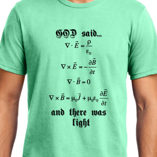 TheenStyle Maxwell's Equation , God Said Let there be light , Physics, Unisex Graphic T-Shirt