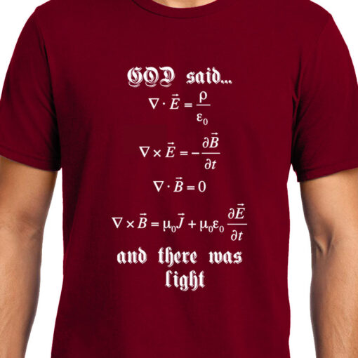 TheenStyle Maxwell's Equation , God Said Let there be light , Physics, Unisex Graphic T-Shirt