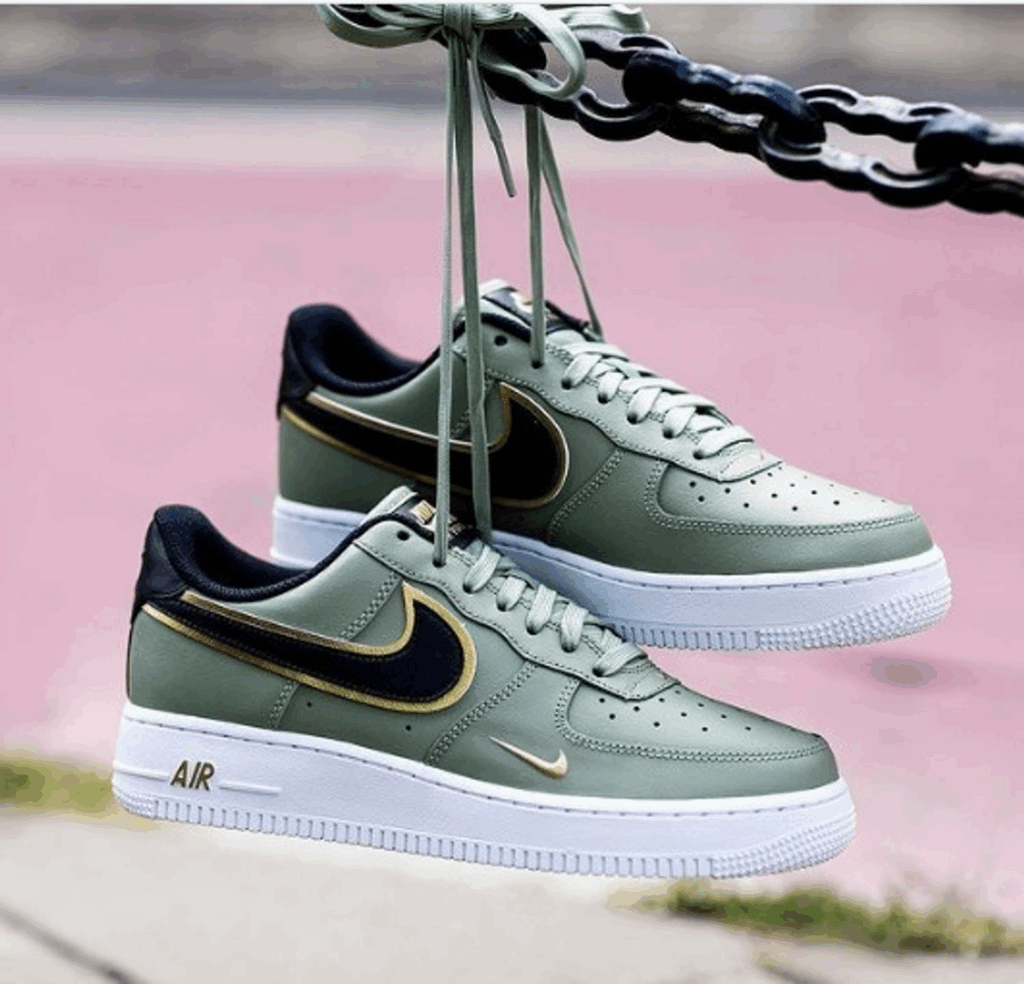 Nike Air Force 1 ’07 LV8 ‘Metallic Swoosh Pack – Oil Green’ Review: Classic Court Style with a Futuristic Edge