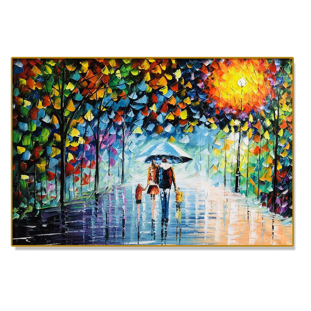 Large Handpainted Night Street View Landscape Acrylic Oil Painting on Canvas,Wall Art,Picture for Living Room,Home Decor Artwork Large Handpainted Night Street View Landscape Acrylic Oil Painting on Canvas,Wall Art,Picture for Living Room,Home Decor Artwork