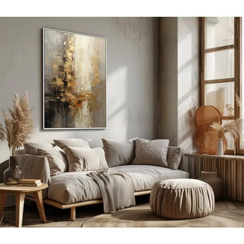 100% Hand Painted,Gold, Grey, Beige, Black ,Textured Painting, Acrylic Abstract Oil Painting, Wall Decor Living Room, Office Wal 100% Hand Painted,Gold, Grey, Beige, Black ,Textured Painting, Acrylic Abstract Oil Painting, Wall Decor Living Room, Office Wal