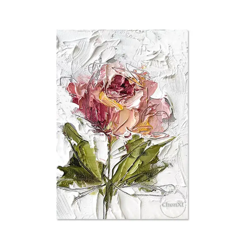 Large Rose Flower Knife Oil Painting Panel Set, Handmade Texture Acrylic Paintings Art, Unframed Luxury Artwork, Room Wall Decor Large Rose Flower Knife Oil Painting Panel Set, Handmade Texture Acrylic Paintings Art, Unframed Luxury Artwork, Room Wall Decor