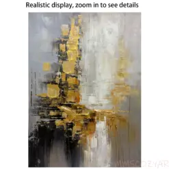 100% Hand Painted,Gold, Grey, Beige, Black ,Textured Painting, Acrylic Abstract Oil Painting, Wall Decor Living Room, Office Wal 100% Hand Painted,Gold, Grey, Beige, Black ,Textured Painting, Acrylic Abstract Oil Painting, Wall Decor Living Room, Office Wal