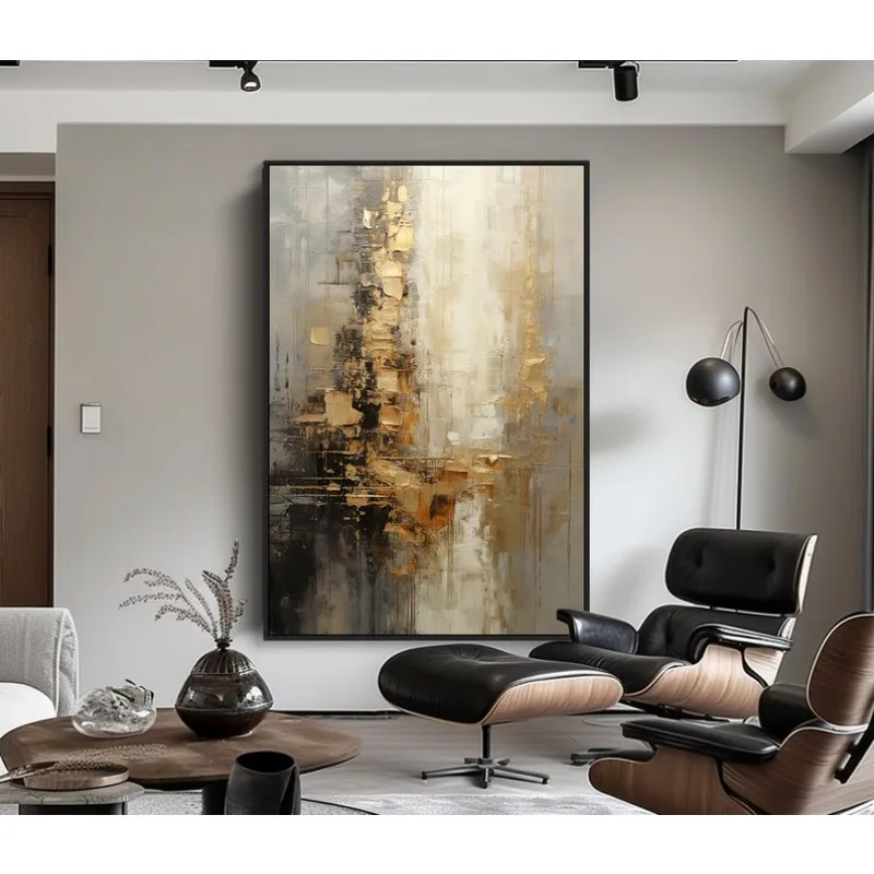 100% Hand Painted,Gold, Grey, Beige, Black ,Textured Painting, Acrylic Abstract Oil Painting, Wall Decor Living Room, Office Wal 100% Hand Painted,Gold, Grey, Beige, Black ,Textured Painting, Acrylic Abstract Oil Painting, Wall Decor Living Room, Office Wal