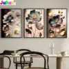 Flowers with Gold Leaves Diamond Painting triptych Full Square Round Diamond Mosaic Modern Living Room Luxurious Home Decoration Flowers with Gold Leaves Diamond Painting triptych Full Square Round Diamond Mosaic Modern Living Room Luxurious Home Decoration