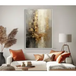 100% Hand Painted,Gold, Grey, Beige, Black ,Textured Painting, Acrylic Abstract Oil Painting, Wall Decor Living Room, Office Wal 100% Hand Painted,Gold, Grey, Beige, Black ,Textured Painting, Acrylic Abstract Oil Painting, Wall Decor Living Room, Office Wal