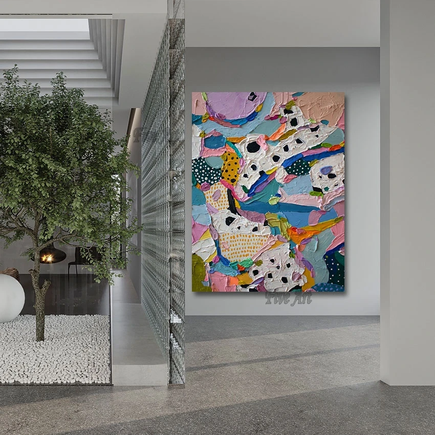 Colourful Newest Hand Painted Modern Abstract Acrylic Oil Painting No Frame 100% Handmade Kids Room Pictures Home Interior Decor Colourful Newest Hand Painted Modern Abstract Acrylic Oil Painting No Frame 100% Handmade Kids Room Pictures Home Interior Decor